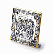 Икона Троица Ветхозаветная из серебра
