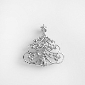Брошь Новогодняя Елочка из серебра