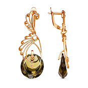 Серьги винтажные с подвесками бижутерия с ювелирным стеклом