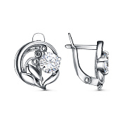 Серьги винтажные бижутерия с фианитами