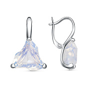 Серьги из серебра с иск. лунным камнем