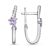 Серьги из серебра с фианитами