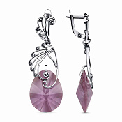 Серьги из серебра с ювелирным стеклом
