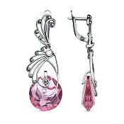 Серьги винтажные с подвесками бижутерия с ювелирным стеклом