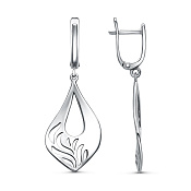 Серьги длинные с подвесками из серебра