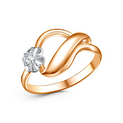 Кольцо из золоченого серебра с фианитом