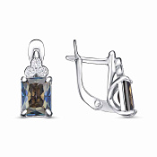Серьги из серебра с фианитами