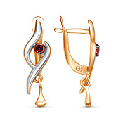 Серьги с подвесками бижутерия с фианитами