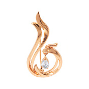 Брошь Птица бижутерия с фианитом