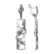 Серьги винтажные с подвесками Листики из серебра