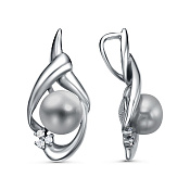 Подвеска бижутерия с имитацией жемчуга и фианитами