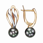 Серьги из золоченого серебра с имитацией жемчуга