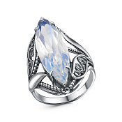 Кольцо винтажное коктейльное бижутерия с ювелирным стеклом