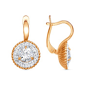 Серьги бижутерия с фианитами и ювелирным стеклом