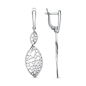 Серьги длинные с подвесками из серебра