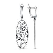 Серьги длинные с подвесками Древо Жизни из серебра