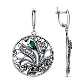 Серьги ажурные с подвесками бижутерия с иск. шпинелью