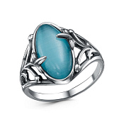 Кольцо винтажное бижутерия с иск. кошачьим глазом