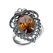 Кольцо ажурное винтажное бижутерия с иск. султанитом