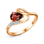 Кольцо дорожка из золоченого серебра с фианитами