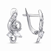Серьги дорожки из серебра с фианитами