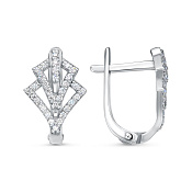 Серьги из серебра с фианитами