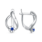 Серьги из серебра с иск. шпинелью