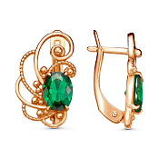 Серьги ажурные винтажные бижутерия с фианитами