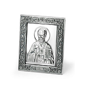 Икона Николай Чудотворец из серебра
